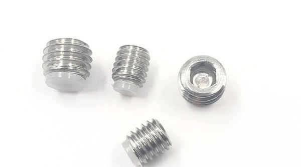 定制內六角鑲尼龍 膠頭緊定螺釘 膠頭機米 頂絲 壓玻璃螺絲